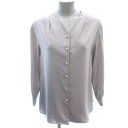 【中古】ナチュラルビューティーベーシック NATURAL BEAUTY BASIC シャツ ブラウス ノーカラー 長袖 S ベージュ /AU レディース 【ベクトル 古着】 250423(4)