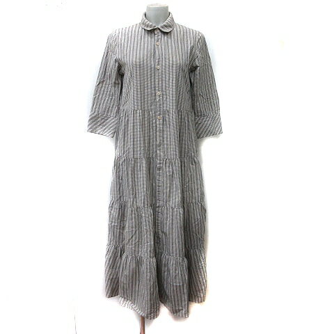 【中古】シュカ Shuca シャツワンピース ロング チェック ティアード 長袖 M ベージュ 黒 ブラック /YI レディース 【ベクトル 古着】 250422 【中古】シュカ Shuca シャツワンピース ロング チェック ティアード 長袖 M ベージュ 黒 ブラック /YI レディース 【ベクトル 古着】 250422