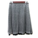 【中古】23区 オンワード樫山 フレアスカート ミモレ ロング シフォン 総柄 38 M グレー 黒 ブラック /YI レディース 【ベクトル 古着】 250425