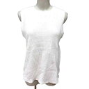 【中古】ユニクロ UNIQLO カットソー ワッフル地 ノースリーブ M 白 ホワイト ●RY /YK レディース 【ベクトル 古着】 250427(4)