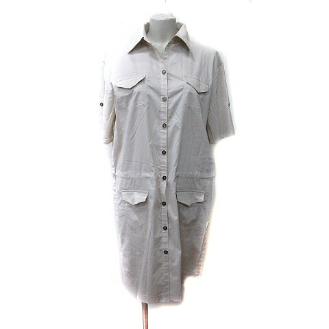 【中古】ロートレアモン LAUTREAMONT シャツワンピース ひざ丈 半袖 3 M〜L ベージュ /YI レディース 【ベクトル 古着】 250509 【中古】ロートレアモン LAUTREAMONT シャツワンピース ひざ丈 半袖 3 M〜L ベージュ /YI レディース 【ベクトル 古着】 250509