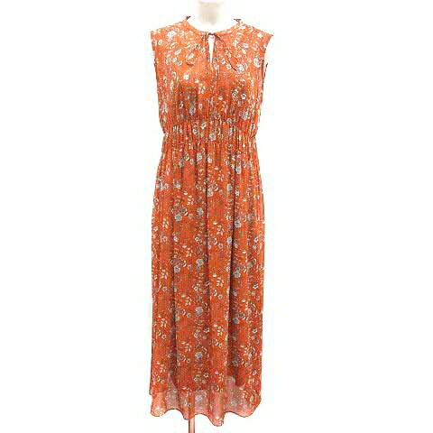 【中古】シンプリシテェ SIMPLICITE シャツワンピース ロング インナー付き 花柄 ノースリーブ オレンジ /YK レディース 【ベクトル 古着】 250511 【中古】シンプリシテェ SIMPLICITE シャツワンピース ロング インナー付き 花柄 ノースリーブ オレンジ /YK レディース 【ベクトル 古着】 250511