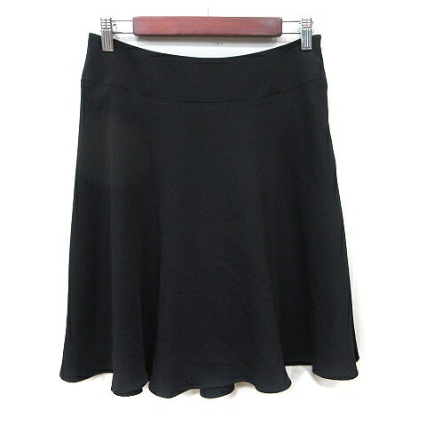 【中古】インディヴィ INDIVI フレアスカート ひざ丈 40 L 黒 ブラック /YI レディース 【ベクトル 古着】 250510