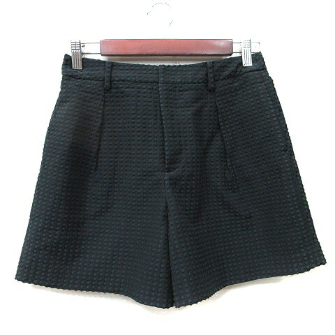 【中古】B&Y ユナイテッドアローズ BEAUTY&YOUTH ビューティー&ユース ショートパンツ ハーフ 刺繍 ドット M 黒 ブラック 紺 ネイビー /YI レディース 【ベクトル 古着】 250513(4)