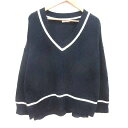 【中古】ラウンジドレス Loungedress ニット セーター Vネック 長袖 F 紺 ネイビー /YK メンズ 【ベクトル 古着】 250514
