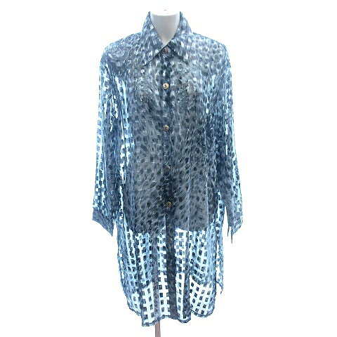 【中古】Naomi シャツワンピース ミニ ステンカラー シアー チェック レオパード ヒョウ柄 花柄 長袖 グレー /AU レディース 【ベクトル 古着】 250513 【中古】Naomi シャツワンピース ミニ ステンカラー シアー チェック レオパード ヒョウ柄 花柄 長袖 グレー /AU レディース 【ベクトル 古着】 250513