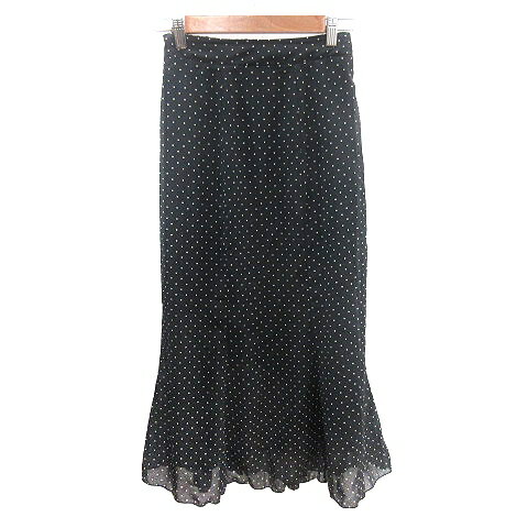 【中古】フラワー FLOWER マーメイドスカート フレア マキシ ロング ドット F 黒 ブラック /AU レディース 【ベクトル 古着】 250513