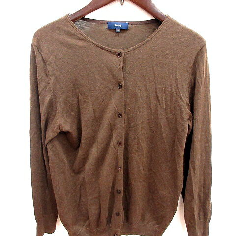 【中古】シップス SHIPS カーディガン ニット 長袖 絹 シルク 麻混 リネン混 38 茶 ブラウン /RT レディース 【ベクトル 古着】 250512(4)