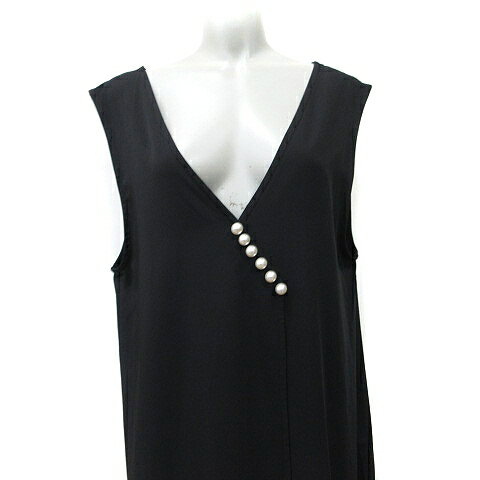 【中古】ドゥーザムール Deux Amour ジャンパースカート ワンピース ロング コットンパール M-L 黒 ブラック /YI レディース 【ベクトル 古着】 250517