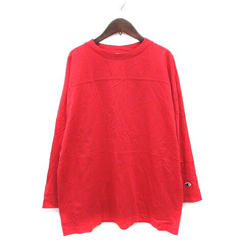 【中古】チャンピオン CHAMPION ニコアンド niko and... チュニック カットソー クルーネック オーバーサイズ 刺繍 長袖 L 赤 レッド /MS レディース 【ベクトル 古着】 250515 【中古】チャンピオン CHAMPION ニコアンド niko and... チュニック カットソー クルーネック オーバーサイズ 刺繍 長袖 L 赤 レッド /MS レディース 【ベクトル 古着】 250515