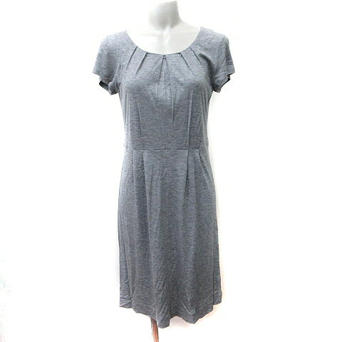 【中古】インディヴィ INDIVI ワンピース ひざ丈 半袖 38 M グレー /YI レディース 【ベクトル 古着】 250522
