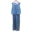 【中古】レディ Rady パンツ オールインワン シャンブレー ラインストーン ロールアップ ノースリーブ M 青 ブルー /AU レディース 【ベクトル 古着】 250522