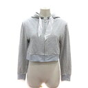 【中古】リコリ ricori パーカー ジップアップ ショート丈 長袖 F グレー 白 ホワイト /MS レディース 【ベクトル 古着】 250523(4)