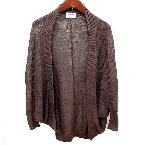 【中古】プラステ PLST カーディガン ニット 長袖 麻 リネン 2 茶 ブラウン /RT レディース 【ベクトル 古着】 250522
