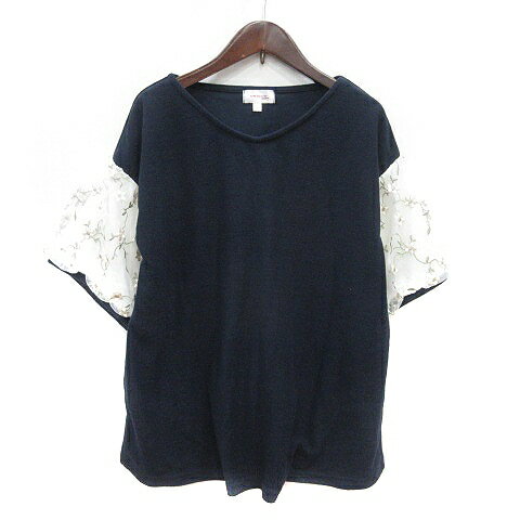 【中古】オリーブデオリーブ OLIVE des OLIVE maman マタニティウェア カットソー クルーネック 刺繍 ..