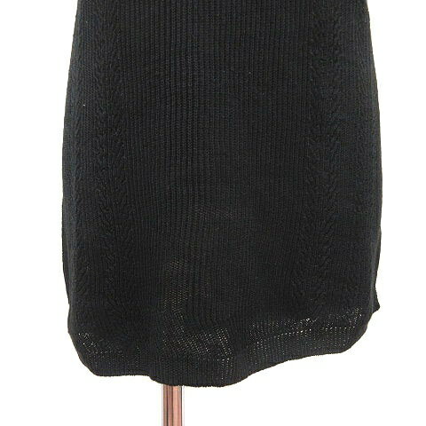 【中古】セオリーリュクス theory luxe ニットチュニック 麻 リネン リブ 半袖 38 黒 ブラック /MS レディース 【ベクトル 古着】 250605