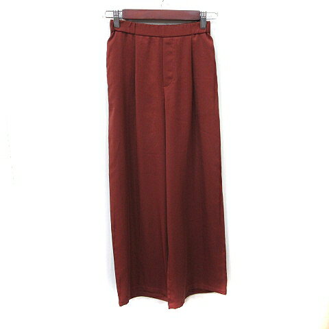 【中古】インディヴィ INDIVI ワイドパンツ ハイウエスト 3 M〜L レンガ /YI レディース 【ベクトル 古..