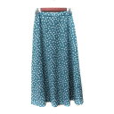 【中古】グリーンレーベルリラクシング ユナイテッドアローズ green label relaxing フレアスカート ロング マキシ 花柄 緑 グリーン 白 ホワイト /YI レディース 【ベクトル 古着】 250613