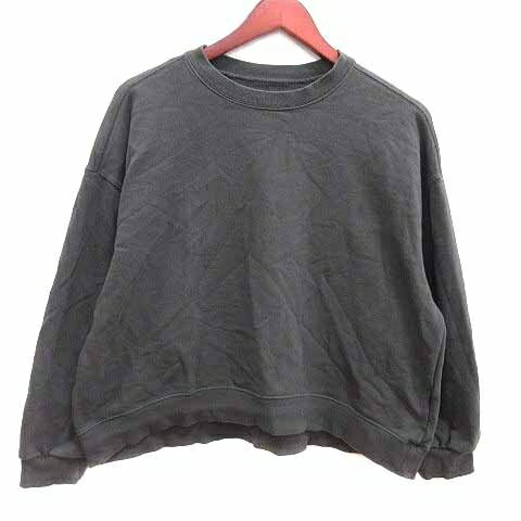 【中古】アンティカ ANTIQUA トレーナー スウェット 長袖 F チャコールグレー /YK レディース 【ベクトル 古着】 250608