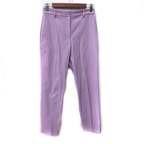 【中古】プラステ PLST スラックスパンツ 麻混 リネン混 M ピンク /YI レディース 【ベクトル 古着】 250614