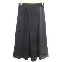 【中古】ビームスハート BEAMS HEART フレアスカート ロング 切替 シフォン 黒 ブラック /YK レディース 【ベクトル 古着】 250610
