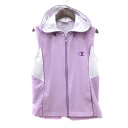 【中古】チャンピオン CHAMPION ベスト ジップアップ 背抜き ロゴ刺繍 フード M ピンク /MN レディース 【ベクトル 古着】 250617