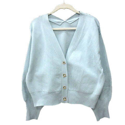 【中古】ナチュラルクチュール natural couture カーディガン ニット F 水色 ライトブルー /MN レディース 【ベクトル 古着】 250617