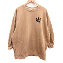 【中古】ロデオクラウンズ Rodeo Crowns ワンピース チュニック スウェット オーバーサイズ 刺しゅう 長袖 FREE ベージュ /YK レディース 【ベクトル 古着】 250612