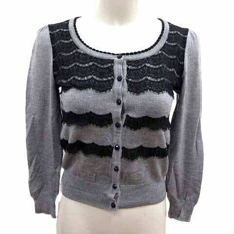 【中古】デビュー ド フィオレ Debut de Fiore by LAISSE PASSE カーディガン ニット 長袖 38 M グレー /YK レディース 【ベクトル 古着】 250614