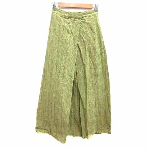 【中古】未使用品 オイルタイクーン oil tycoon フレアスカート ロング マキシ ワンボックス ストライ..