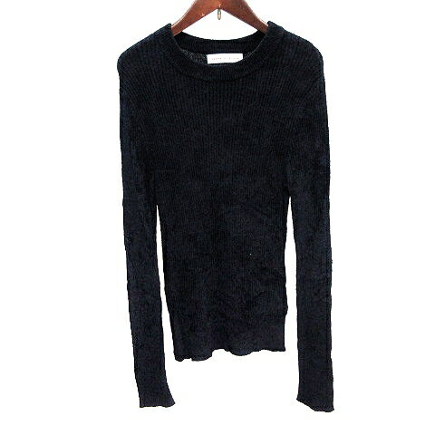 【中古】センスオブプレイス バイ アーバンリサーチ Sense of Place by Urban Research ニット カットソー クルーネック 長袖 F 紺 ネイビー /AU レディース 【ベクトル 古着】 250619