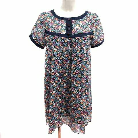 【中古】レイビームス Ray Beams シャツワンピース ミニ 花柄 半袖 F 紺 ネイビー /YK レディース 【ベクトル 古着】 250618 【中古】レイビームス Ray Beams シャツワンピース ミニ 花柄 半袖 F 紺 ネイビー /YK レディース 【ベクトル 古着】 250618