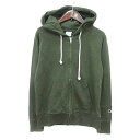【中古】チャンピオン CHAMPION パーカー スウェット ジップアップ M 緑 グリーン /MN レディース 【ベクトル 古着】 250627