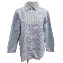 【中古】未使用品 アミュレット Amulet シャツ ブラウス ストライプ 長袖 L 紺 ネイビー 白 ホワイト /YK レディース 【ベクトル 古着】 250626