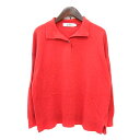 【中古】ジャンセン jantzen ポロシャツ ニット 長袖 M 赤 レッド /MN レディース 【ベクトル 古着】 250620