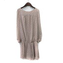 【中古】トランテアン ソン ドゥ モード 31 Sons de mode パンツ サロペット オールインワン シフォン 総柄 長袖 38 M ベージュ /YI レディース 【ベクトル 古着】 250623