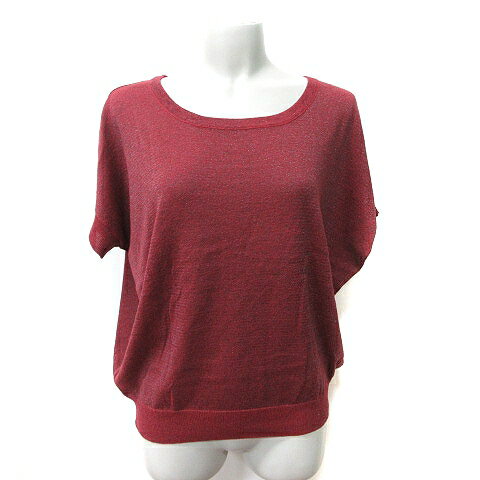 【中古】テチチ Te chichi カットソー 半袖 M 赤 ボルドー /YI レディース 【ベクトル 古着】 250623