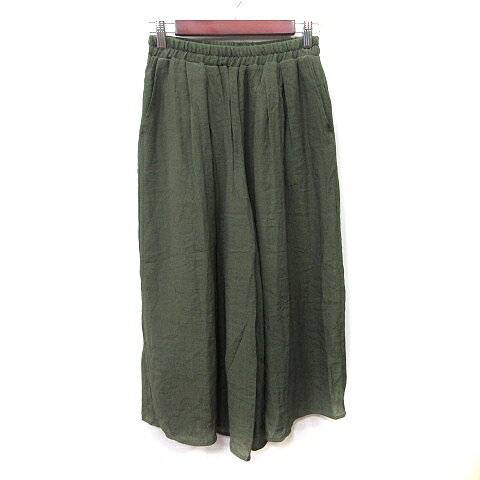 【中古】ザショップティーケー THE SHOP TK ワイドパンツ スカンツ M 緑 カーキ /YI レディース 【ベクトル 古着】 250628