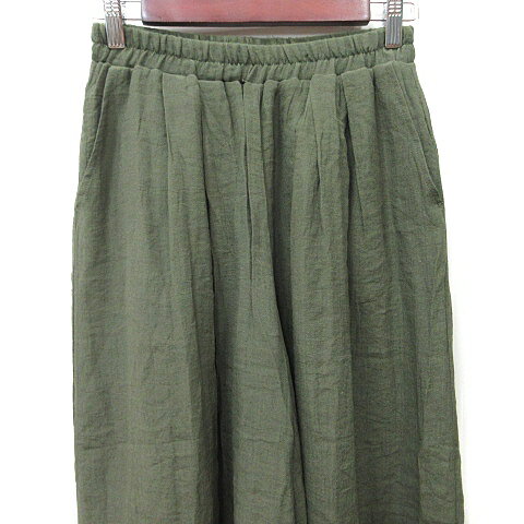 【中古】ザショップティーケー THE SHOP TK ワイドパンツ スカンツ M 緑 カーキ /YI レディース 【ベクトル 古着】 250628