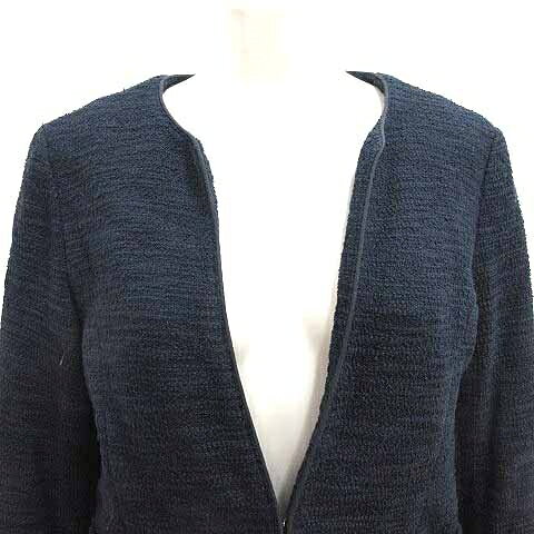【中古】ロペピクニック ROPE Picnic ノーカラージャケット ツイード 総裏地 38 M 紺 ネイビー /YK レディース 【ベクトル 古着】 260218 auc-vector-20376433 ブランド古着の買取販売ベクトル サンプル画像2
