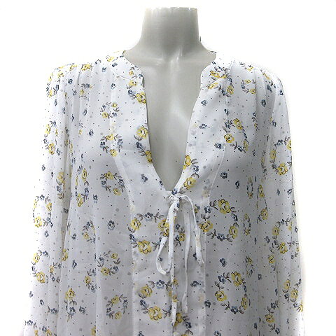 【中古】グローバルワーク GLOBAL WORK シフォンブラウス シアー 花柄 長袖 M 白 ホワイト /YI レディース 【ベクトル 古着】 250628 auc-vector-20376521 ブランド古着の買取販売ベクトル サンプル画像2