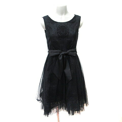 【中古】シンシアローリー CYNTHIA ROWLEY ワンピース ひざ丈 ノースリーブ レース 1 S 黒 ブラック /YI レディース 【ベクトル 古着】 250627 【中古】シンシアローリー CYNTHIA ROWLEY ワンピース ひざ丈 ノースリーブ レース 1 S 黒 ブラック /YI レディース 【ベクトル 古着】 250627