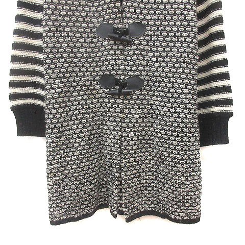 【中古】チェスティ Chesty ニットコート 総柄 長袖 F 黒 ブラック 白 ホワイト /MS レディース 【ベクトル 古着】 250623