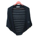 【中古】エフデ ef-de カーディガン ボレロ ニット 七分袖 透かし編み 13 XL 紺 ネイビー /YI レディース 【ベクトル 古着】 250704