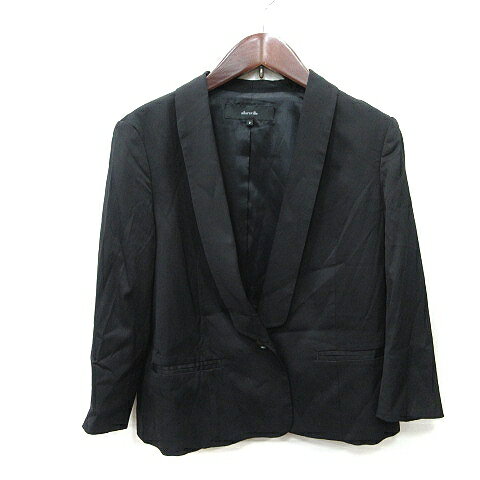【中古】アルアバイル allureville ジャケット ショールカラー 総裏地 2 M 黒 ブラック /YI レディース 【ベクトル 古着】 250710