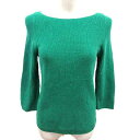 【中古】アンタイトル UNTITLED ニット カットソー ボートネック 七分袖 2 M 緑 グリーン /YK レディース 【ベクトル 古着】 250709