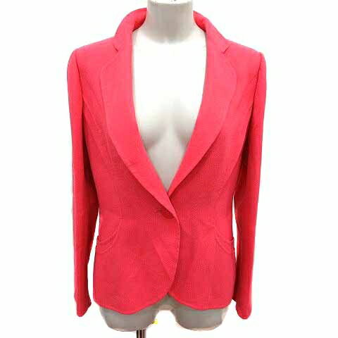 【中古】ハナエモリ HANAE MORI テーラードジャケット ウール 38 M 赤 レッド /YK レディース 【ベクトル 古着】 250714