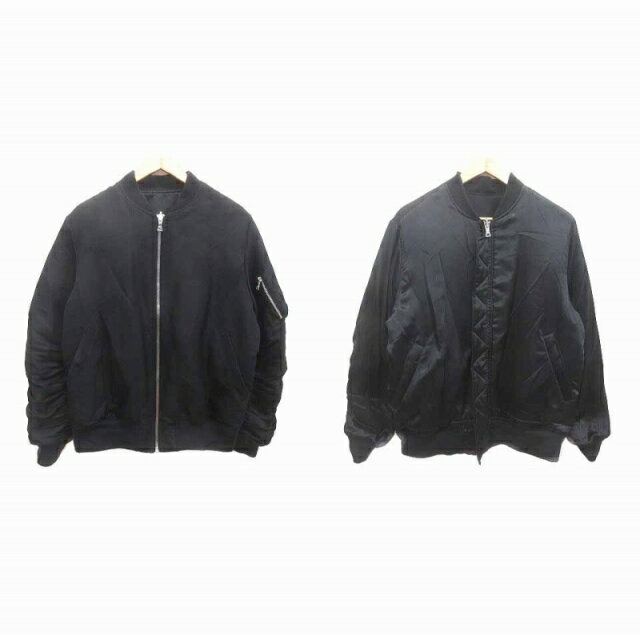 【中古】エモダ EMODA 中綿ジャケット ブルゾン リバーシブル ジップアップ F 黒 ブラック /YK レディース 【ベクトル 古着】 250714