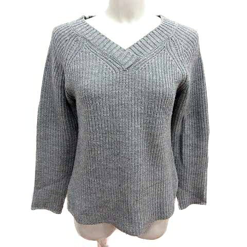 V-Neck - 【中古】シンプリシテェ SIMPLICITE ニット セーター Vネック 長袖 グレー /YK レディース 【ベクトル 古着】 260218