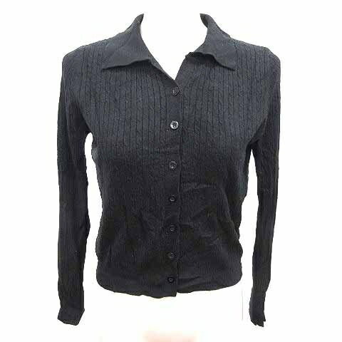 【中古】アイスー ISOOK カーディガン ニット ステンカラー ケーブル 長袖 F 黒 ブラック /YK レディース 【ベクトル 古着】 250727